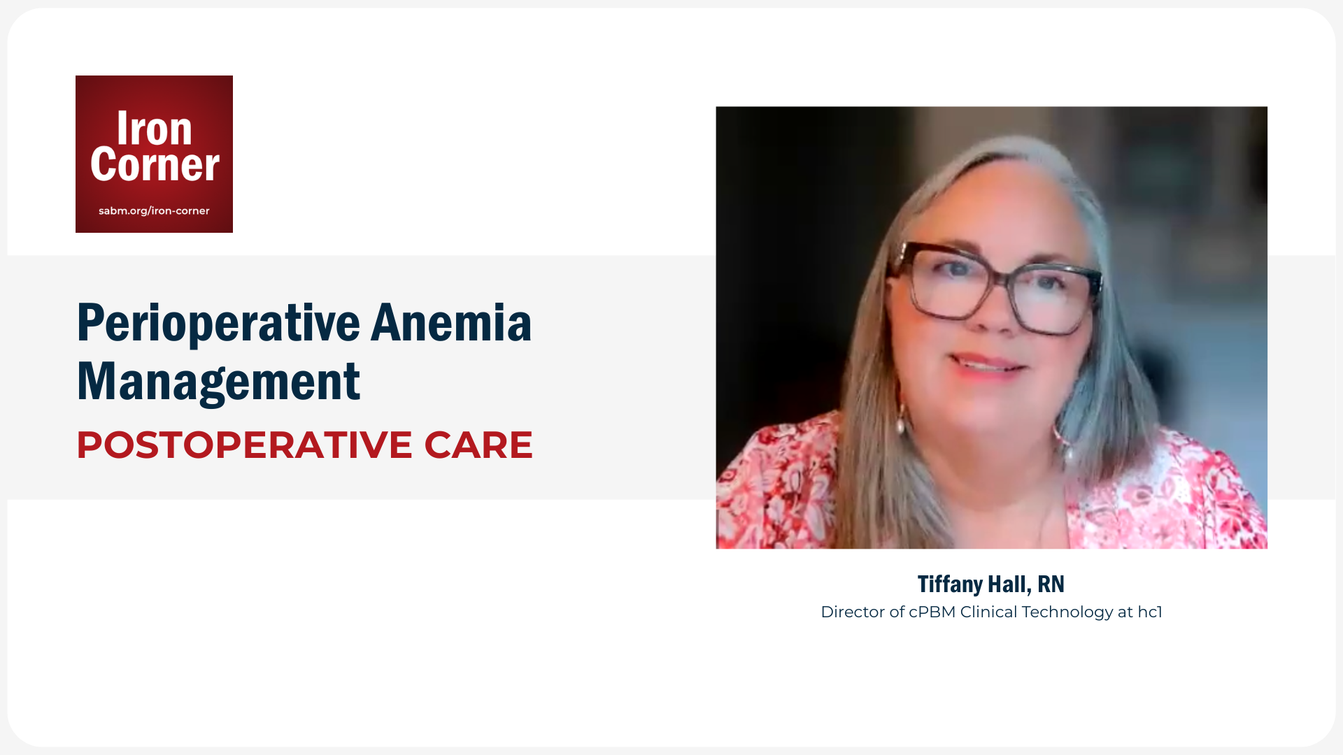 Postoperative Care in Anemia Management - Video Summary Postoperative Care in Anemia Management - Video Summary