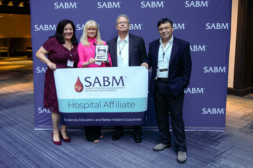 Representatives from SABM awarding a hospital affiliate certification to representatives from Yavapai Regional Medical Center